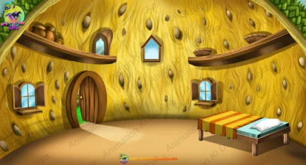 Jackfruit House Interior Room ( Birds ) PSD Background for Animation | Animation Ki Duniya