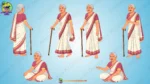 Elderly Indian Grandmother Character Multi-Pose Set | Animation Ki Duniya