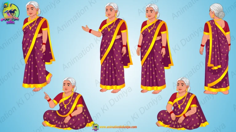 Indian Village Old Woman ( Dadi ) Cartoon Character | Animation Ki Duniya
