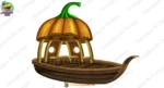 Magical Pumpkin Boat Prop PSD Asset for Animation
