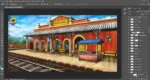 Indian Railway Station Platform PSD Background for Animation | Animation Ki Duniya - Image 3