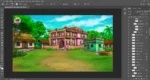 Rajbari Village Mansion ( Rich Man House,Sheth ka ghar,Night Scene ) 2D Background | Animation Ki Duniya - Image 2