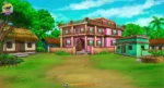 Rajbari Village Mansion ( Rich Man House,Sheth ka ghar,Night Scene ) 2D Background | Animation Ki Duniya