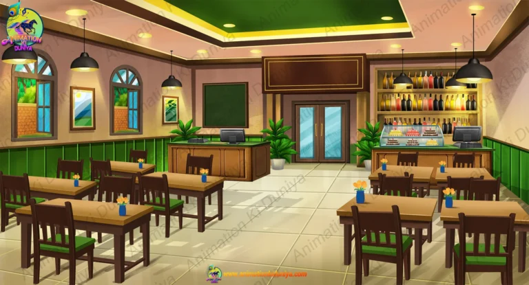 Modern Restaurant Interior and Cafe ( Hotel ) PSD Background | Animation Ki Duniya