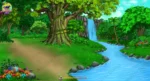 River Side and Waterfall Forest ( Jungle , Jhil , Moutain ) PSD Background | Animation Ki Duniya