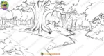 River Side and Waterfall Forest ( Jungle , Jhil , Moutain ) PSD Background | Animation Ki Duniya - Image 2