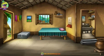 Village House Interior Room Day and Night (Inside Poor )PSD Backgrounds | Animation Ki Duniya
