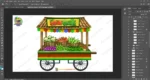 Sabji Thela Fresh Vegetables Cart 2D Prop | Animation Ki Duniya - Image 2