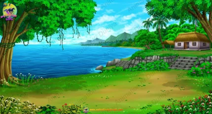 Seaside Jungle House Landscape 2D Background | Animation Ki Duniya