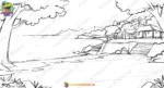 Seaside Jungle House Landscape 2D Background | Animation Ki Duniya - Image 2