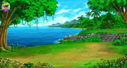 Seaside Jungle Landscape 2D Background | Animation Ki Duniya