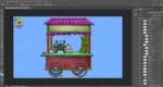 Sugarcane Juice Cart ( Thela ) 2D Prop for Animation | Animation Ki Duniya - Image 3