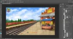 Indian Railway Station Side View PSD Background for Animation | Animation Ki Duniya - Image 3