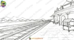 Indian Railway Station Side View PSD Background for Animation | Animation Ki Duniya - Image 2