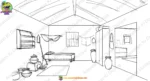 Village House Interior Blue Room ( Inside Poor Room ) PSD Background | Animation Ki Duniya - Image 2