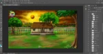 Village House Exterior 4 Scenes PSD Bundle (Day, Night, Evening, Rain) | Animation Ki Duniya - Image 6