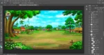 Indian Village Long View Landscape 2D Background | Animation Ki Duniya - Image 2