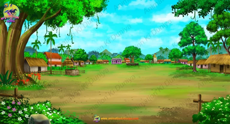 Indian Village cartoon Background | Animation Ki Duniya