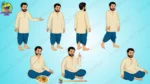 Chubby Village Man Character Multi-Pose Set | Animation Ki Duniya (Copy) (Copy)