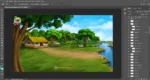 Indian Village River ( Poor Outside House ) 2D Background  | Animation Ki Duniya - Image 3