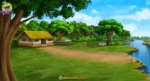 Indian Village River ( Poor Outside House ) 2D Background  | Animation Ki Duniya