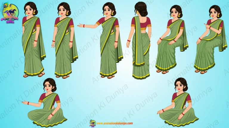 Village Woman ( Lady ) Cartoon Character | Animation Ki Duniya