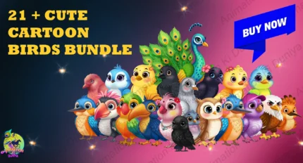 21+ Cute Cartoon Birds Bundle | Animation Ki Duniya