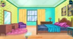 2D Cartoon Bedroom Interior ( Rajmahal inside Bedroom ) Background PSD & PNG