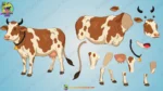 2D Cartoon Cow Character Vector Asset - Adobe Animate CC (.FLA) - Image 3