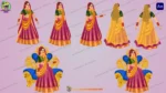 2D Cartoon Indian Wedding Bride ( Dulhan ) Character Sheet