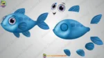 Underwater Fish Character Pack | Cute Cartoon Fish Bundle Set - Image 8
