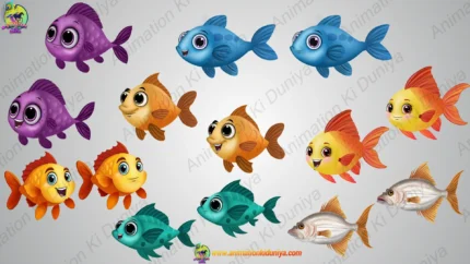Underwater Fish Character Pack | Cute Cartoon Fish Bundle Set