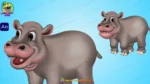 2D Cartoon Hippo Character - Image 3
