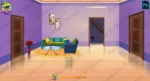 Purple Hall & Sitting Area Interior Background (PSD & PNG)