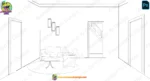 Purple Hall & Sitting Area Interior Background (PSD & PNG) - Image 2