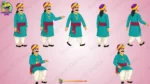 2D Cartoon Mantri / Minister Character Sheet