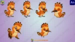 Cute Hoopoe / Hudhud Bird Character Rigged FLA File |Orange Crested Bird