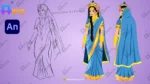 2D Cartoon Radha Character | ( Rani ) Traditional Indian Goddess Character - Image 4