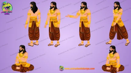 2D Cartoon Royal Prince ( Rajkumar ) Character Sheet