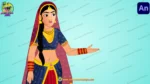 Indian Princess / Rajkumari Character Rig in Blue & Red - Image 2