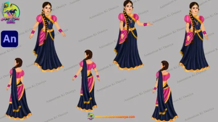 Indian Princess / Rajkumari Character Rig in Pink & Blue Lehenga