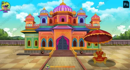Royal Rajmahal Cartoon Background(PSD & PNG)