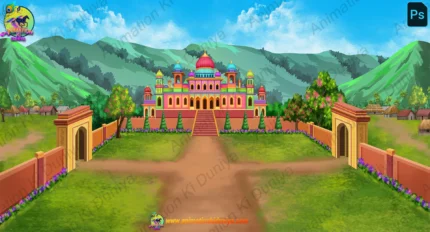 Royal Rajmahal Long Shot Cartoon Background(PSD & PNG)