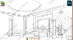 Royal Rajmahal Luxury Bedroom Cartoon Background(PSD & PNG) - Image 2