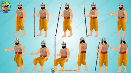 Royal Indian Soldier / Sainik 2D Character Rigged FLA File