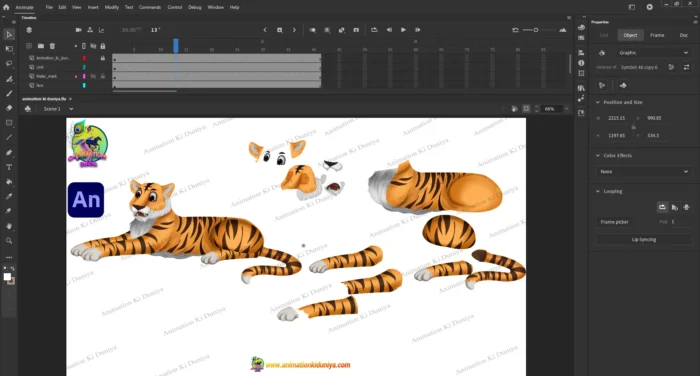 2D Cartoon Tiger (Baagh) Character Sheet – Animation Ki Duniya