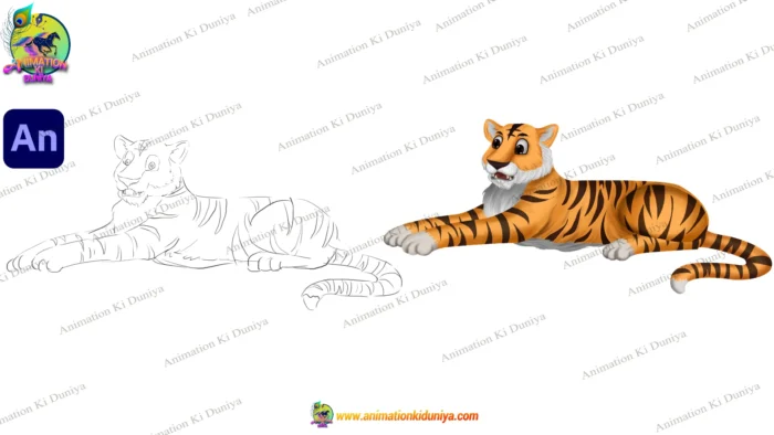 2D Cartoon Tiger (Baagh) Character Sheet – Animation Ki Duniya