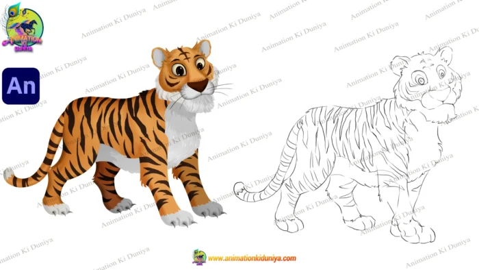 2D Cartoon Tiger (Baagh) Character Sheet – Animation Ki Duniya
