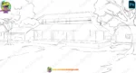 Village House Cartoon Background(PSD & PNG) - Image 2