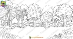 2D Cartoon Fruit Garden & Jungle Background PSD & PNG | All Fruit Trees Asset - Image 2